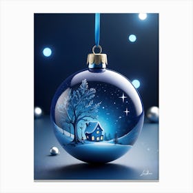 Snowy Christmas ball Canvas Print