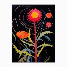 Gaillardia 1 Hilma Af Klint Inspired Flower Illustration Canvas Print