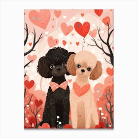 Kbgtron Illustration Of Valentines Day Poodle Couple Background 78e3c701 A9cf 47ca 90db D8ffb594fe32 Canvas Print