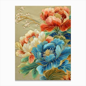 Japanese Floral Painting Canvas Print