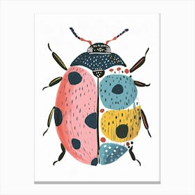 Colourful Insect Illustration Ladybug 22 Canvas Print