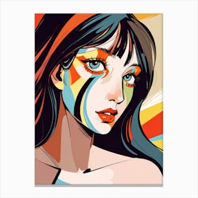 Girl With Colorful Makeup Canvas Print