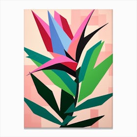 Cut Out Style Flower Art Bird Of Paradise Canvas Print