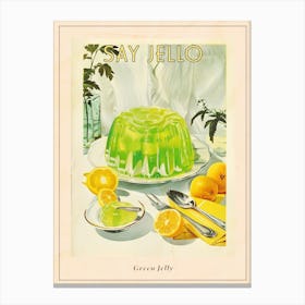 Vibrant Green Jelly Vintage Retro Illustration 1 Poster Canvas Print