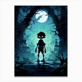 Boy In A Dark Forest Canvas Print