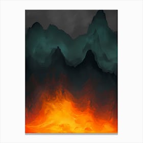 Flames In The Mountains Canvas Print