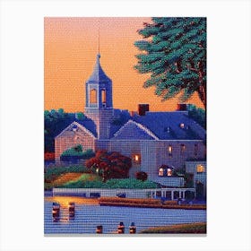 Norfolk, City Us  Pointillism Canvas Print