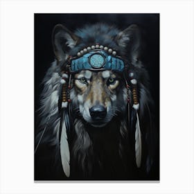 Baffin Island Wolf Native American 3 Canvas Print