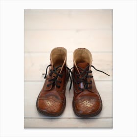 Baby Leather Brogue Boots Canvas Print