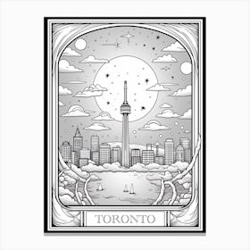 Toronto, Canada, Tarot Card Travel  Line Art 2 Canvas Print