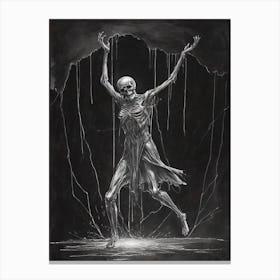 Dance With Death Skeleton Painting (46) Canvas Print