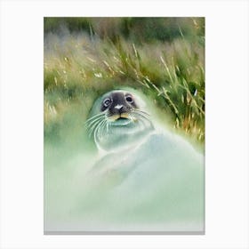 Ringed Seal Storybook Watercolour Canvas Print