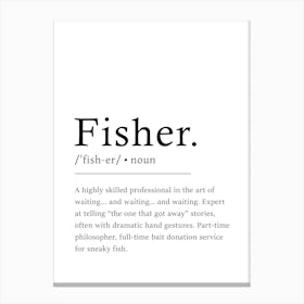 Fisher Definition Poster - Dictionary Canvas Print