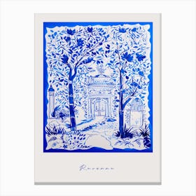 Ravenna 2 Italy Blue Drawing Poster Canvas Print