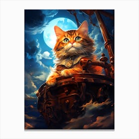 Cat On A Ship 1 Canvas Print