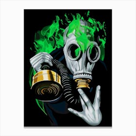 Toxic Gas Mask Neon Flames Leinwandbilder