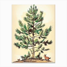Balsam Tree Storybook Illustration 1 Canvas Print