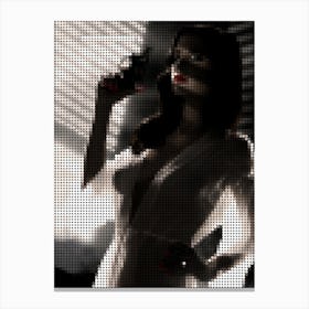 Sin City Eva Green In A Pixel Dots Art Style Canvas Print