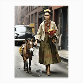 Frida and the foal Canvas Print