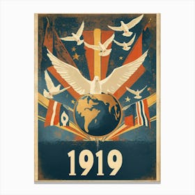 Aihrgdesign A Vintage International Peace Poster Celebrating 2 Canvas Print