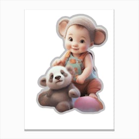 Baby And Bear 1 Canvas Print