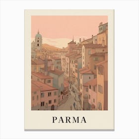 Parma Vintage Pink Italy Poster Canvas Print