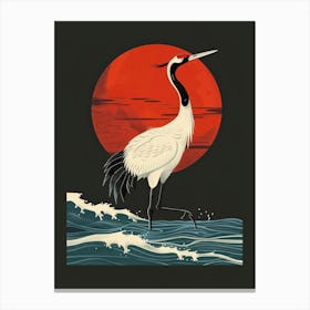 Crane In The Water Canvas Print