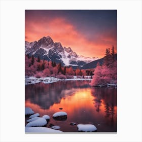 Sunset In The Mountains Canvas Print