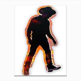 Silhouette Of A Cowboy Canvas Print