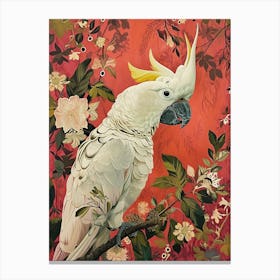 Floral Animal Painting Cockatoo 3 Canvas Print