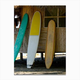 Surfboards On The Beach Canvas Print