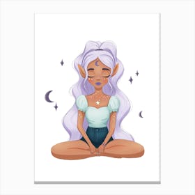 Meditation Elf Girl Canvas Print