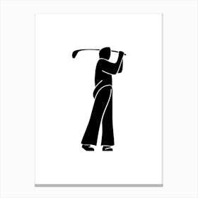 Golfer Silhouette print art Canvas Print