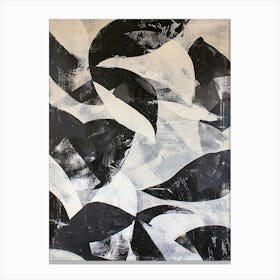 Abstract Black & White Gouache Pattern 2 Canvas Print