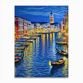 Venice At Night 3 Canvas Print