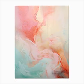 Pink And Teal, Abstract Raw Painting 3 Canvas Print