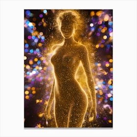 Golden Nude Woman Canvas Print