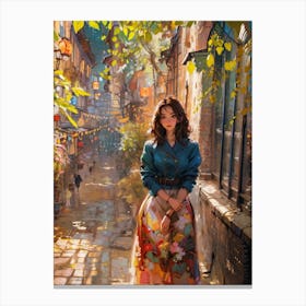 Girl In A Dress Canvas Print