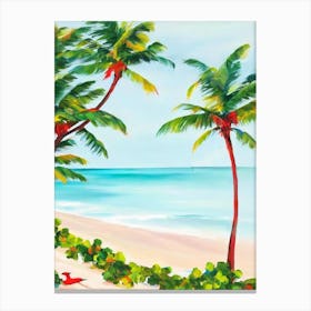Crane Beach, Barbados Contemporary Illustration 1  Canvas Print