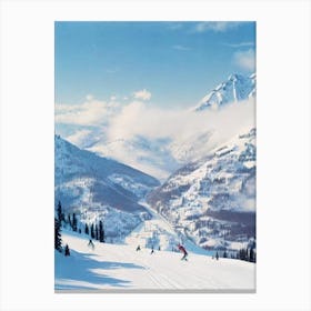 Revelstoke, Canada Vintage Skiing Poster Canvas Print