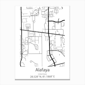 Alafaya,United States Minimalist Map Canvas Print