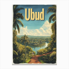 Aihrgdesign A Retro Travel Poster For Ubud 3 Canvas Print