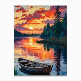 Sunset Boat Canvas Print