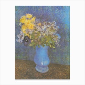 Vase With Lilacs And Anemones, Van Gogh Canvas Print