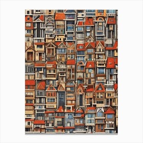 Houses In A Row Canvas Print