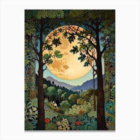 William Morris Full Moon In The Forest 7 Canvas Print