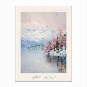 Dreamy Winter Painting Poster Queenstown New Zealand 4 Canvas Print