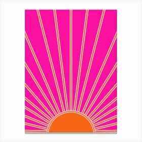 Sunshine Hot Pink And Orange Canvas Print