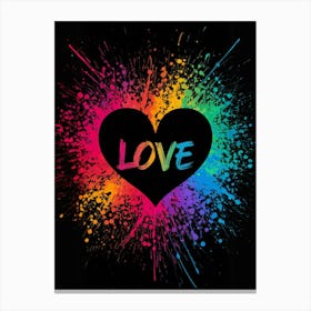 Love Splatter Canvas Print