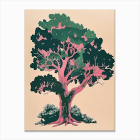 Yew Tree Colourful Illustration 3 Canvas Print